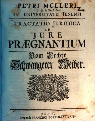 Tractatus iur. de iure praegnantium, Vom Rechte schwangerer Weiber