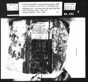 Lager- und Gültbuch über das Amt Neuenstein, renoviert durch Johann Christoph Anns, Amtskeller zu Künzelsau: Untereppach mit Brennershof, Obereppach, Waldsall, Tannen, Lohe, Grünbühl, Wüchern, Löschenhirschbach, Emmertshof, Döttenweiler, Großhirschbach, Kleinhirschbach, Stolzeneck, Haberhof und Platzhof.