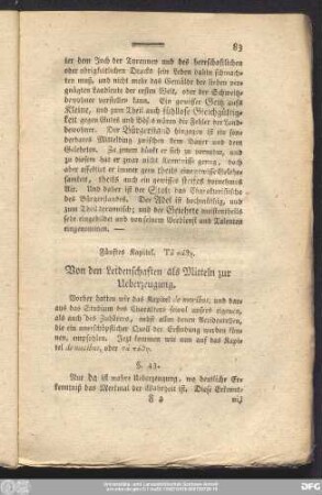 Fünftes Kapitel. [...]. Von den Leidenschaften als Mitteln zur Ueberzeugung.