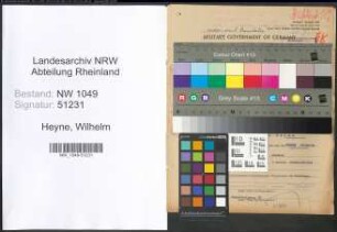 Entnazifizierung Wilhelm Heyne , geb. 13.04.1900 (Dolmetscher)