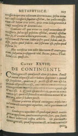 Caput XXVIII. De Contingenti.