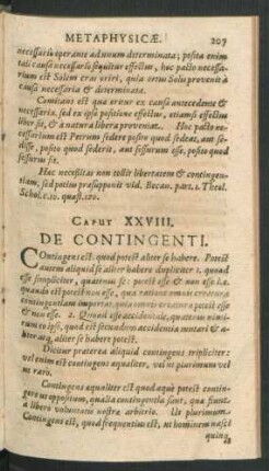 Caput XXVIII. De Contingenti.