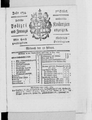 7tes Stück., Ausgabe vom 12. Februar 1794