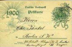 Neujahrskarte 1900