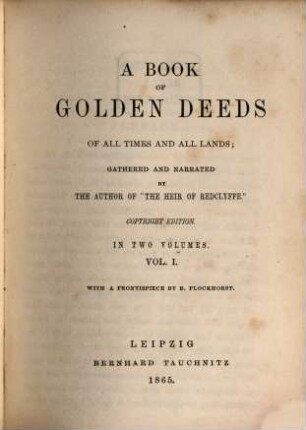 A book of golden deeds of all times and all lands, 1