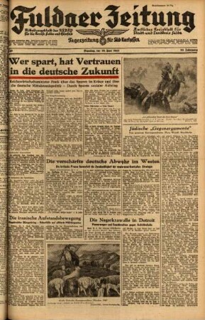 Ausgabe vom Dienstag, den 29. Juni 1943.