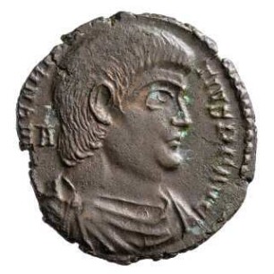 Münze, Aes 2, 352 n. Chr.