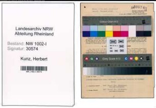 Entnazifizierung Herbert Kunz, geb. 12.08.1905 (Vertreter)