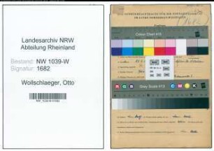 Entnazifizierung Otto Wollschlaeger , geb. 27.09.1902 (Maschinist)
