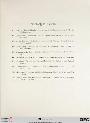 Nachlaß F. Gudin (Nr. 182-191)