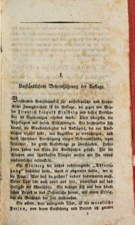 Bestätigung der Stolbergischen Umtriebe : nebst einem Anhang über persönliche Verhältnisse
