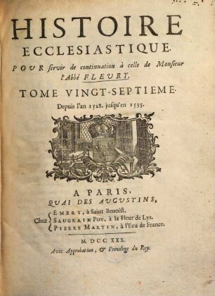 Histoire ecclésiastique, 27. Depuis l'an 1528. jusqu'en 1535