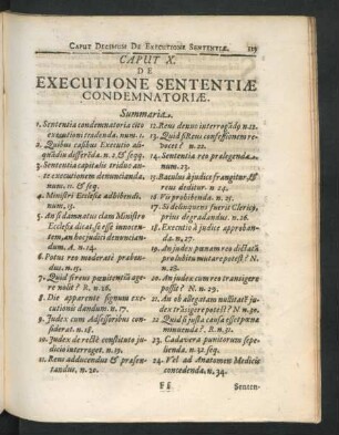 Caput X. De Executione Sententiae Condemnatoriae.