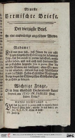 Der vierzigste Brief