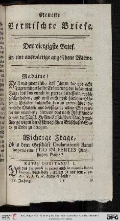 Der vierzigste Brief