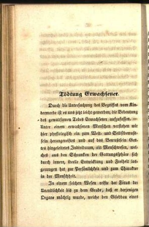 Tödtung Erwachsener.