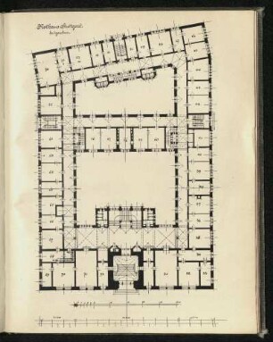 Rathaus Stuttgart. Erdgeschoss. Grundriss