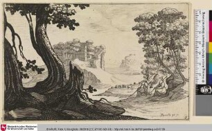 [Landschaft mit einem musizierenden Hirtenpaar]