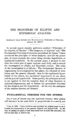 The principles of elliptic and hyperbolic analysis.