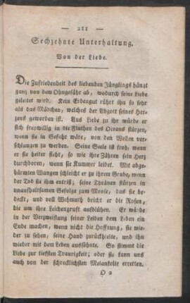 Sechzehnte Unterhaltung. Von der Liebe
