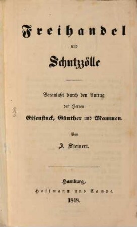 Freihandel und Schutzzölle
