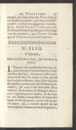 No. XLVII. L'Espagne, Cintre du salon de la Paix, sur l'arcade de la Galerie.