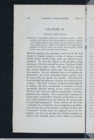 Chapter 2: Variation under nature