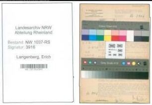 Entnazifizierung Erich Langenberg , geb. 18.01.1904 (Verw.Angestellter)