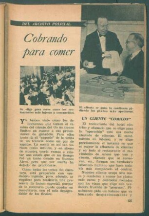 Cobrando para comer : Del archivo policial