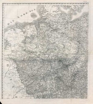 General-Charte von Teutschland in vier Blättern ; welche als Uebersichtstableau der grossen Charte in 204 Blättern, zugleich aber auch als vollständige Post- und orographische Charte dienen kann