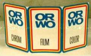 Werbeaufsteller "ORWO CHROM FILM COLOR"