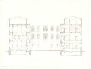 Gärtner, Friedrich von; München; Wittelsbacherpalast - Schnitt