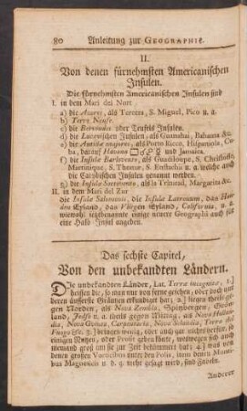 Das sechste Capitel, Von den unbekandten Ländern.