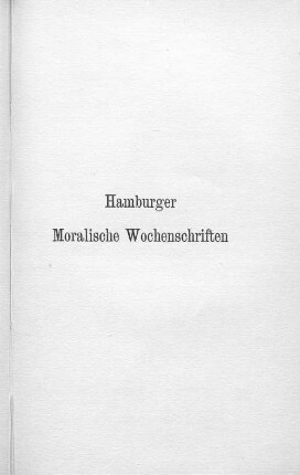 Hamburger Moralische Wochenschriften