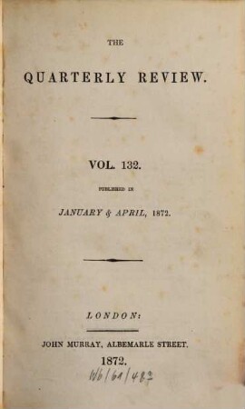 The quarterly review. 132 = No. 263 - 264. 1872