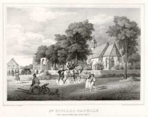 Lithographie „St. Nicolai-Kapelle vor Hannover"