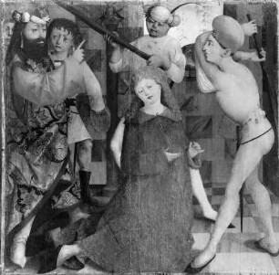 Flügelaltar : Flügelaltar. Tempera, Fichtenholz (um 1500). Flügel mit Martyrium des heiligen Florian. Graz: Steiermärkisches Landesmuseum Joanneum
