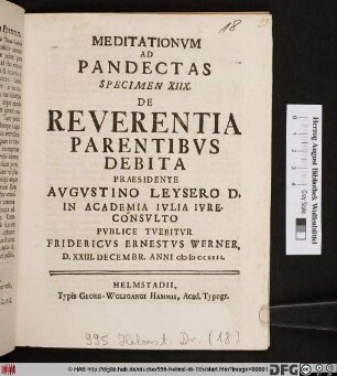 De Reverentia Parentibvs Debita