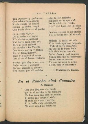 En el Rancho e 'mi Comadre : A. Mansilla