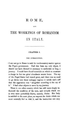 ROME, and the Workings of Romanism in Italy