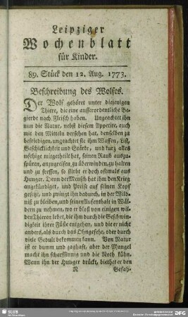 89. Stück den 12. Aug. 1773