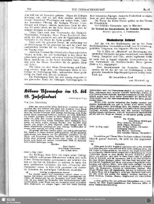 Hindenburgs Antwort