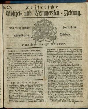 Nr. 25, Sonnabend, den 25sten Maerz 1820