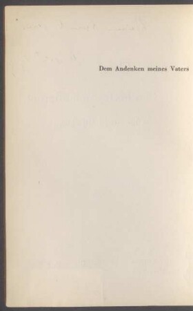 Dem Andenken meines Vaters
