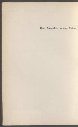 Dem Andenken meines Vaters