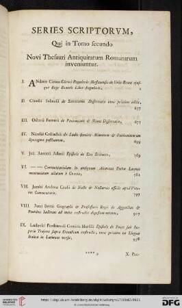 Series scriptorum qui in tomo secundo