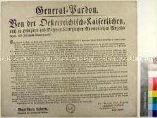General-Pardon für Deserteure der österreichischen Armee