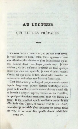 Au lecteur qui lit les préfaces