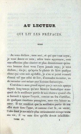 Au lecteur qui lit les préfaces