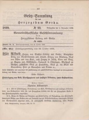 23. Hinterlegungsordnung, vom 23. October 1899